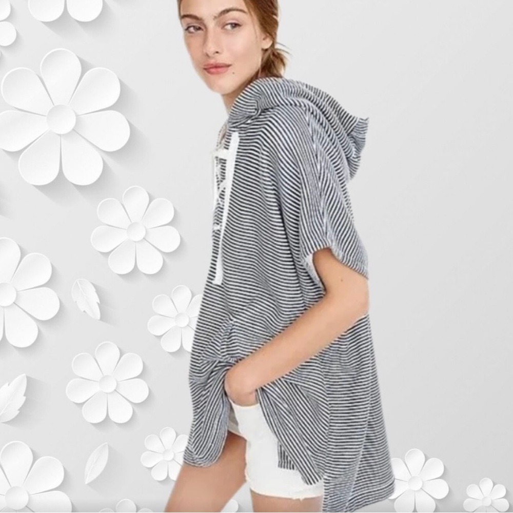 J Crew Cozy Striped Hooded Beach Poncho Size S/XS